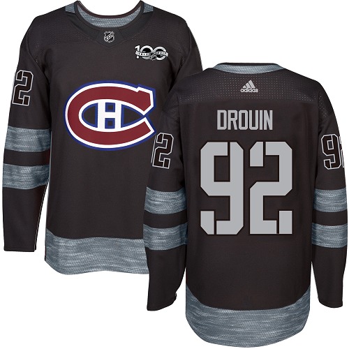 Herren Montreal Canadiens Eishockey Trikot Jonathan Drouin #92 Authentic Schwarz 1917-2017 100th Anniversary